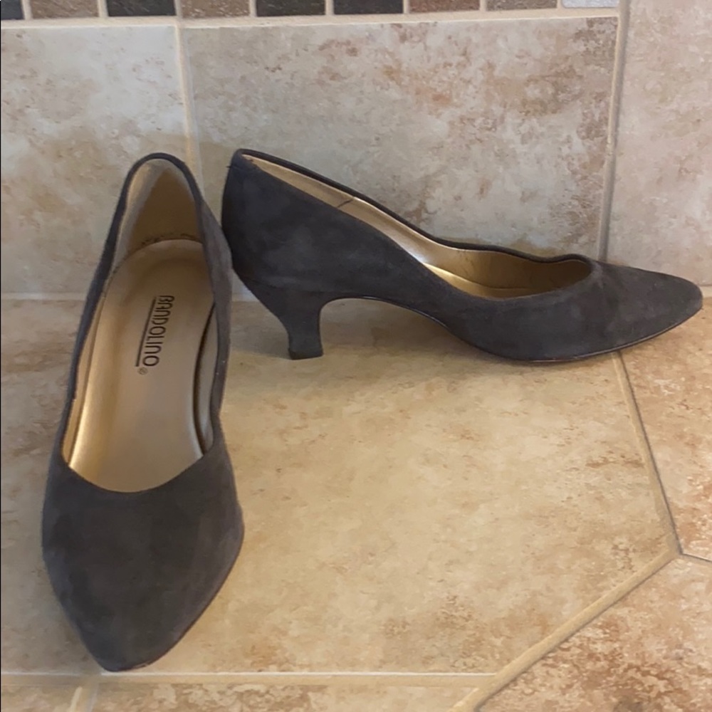 Grey Suede Kitten Heels